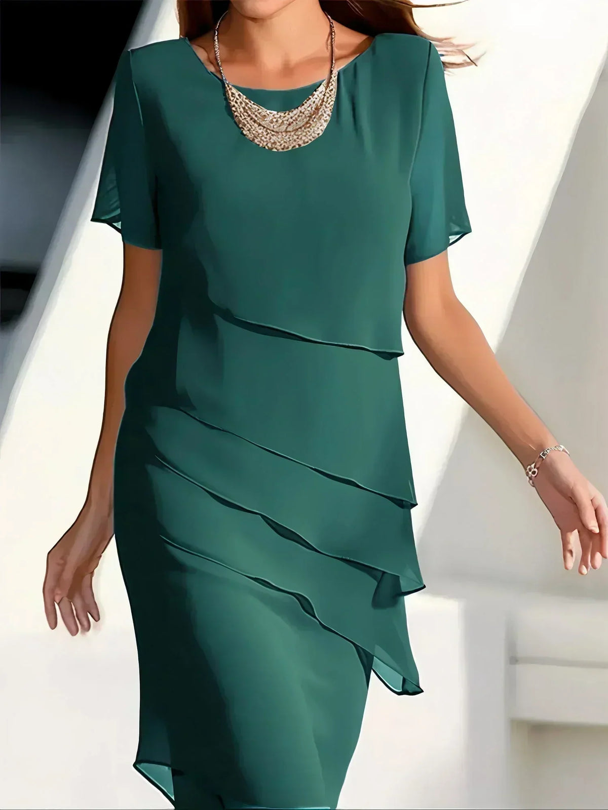 Kelsey | Elegant Flowy Short Sleeve Dress 3