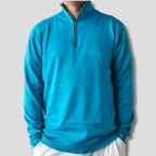 Men's Half-Zip Sweater with Ribbed Collar for Layering 10
