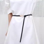 Women's Knot Strap Belt with Gold Buckle for Dress Waist 8