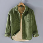 Men's Sherpa-Lined Corduroy Shacket Button-Front 4