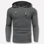 Men's Textured Pullover Hoodie with Drawstring Hood 3