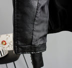 Women's Embroidered Moto Jacket with Floral Details 7