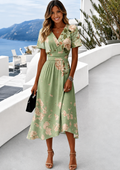 Ilanna | Elegant Floral Wrap Midi Dress 5