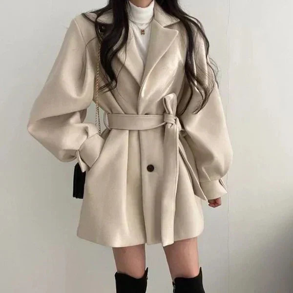 Women's Double-Breasted Wrap Coat with Tie Belt 2