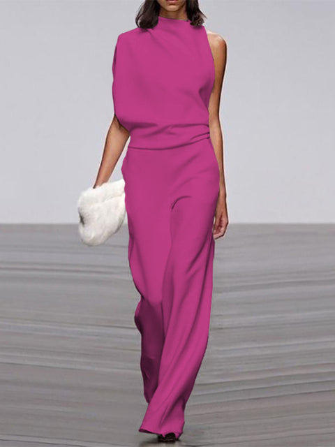 Arielle | Elegant Sleeveless Draped Wide-Leg Jumpsuit 12