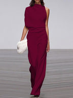 Arielle | Elegant Sleeveless Draped Wide-Leg Jumpsuit 13