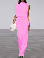 Arielle | Elegant Sleeveless Draped Wide-Leg Jumpsuit 3