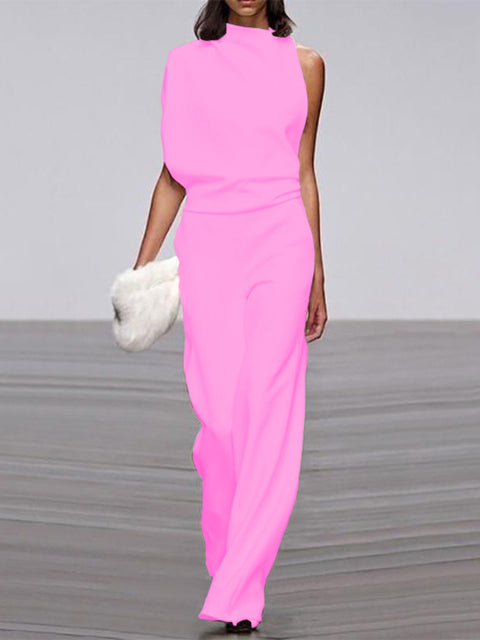 Arielle | Elegant Sleeveless Draped Wide-Leg Jumpsuit 3