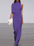Arielle | Elegant Sleeveless Draped Wide-Leg Jumpsuit 4