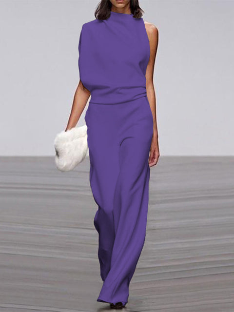 Arielle | Elegant Sleeveless Draped Wide-Leg Jumpsuit 4