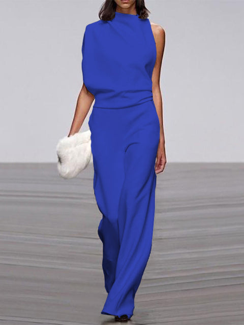 Maisy | Elegant Sleeveless Draped Wide-Leg Jumpsuit 5