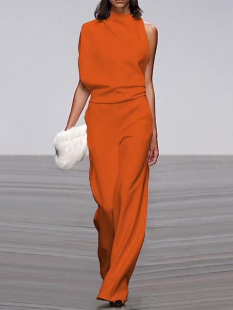 Maisy | Elegant Sleeveless Draped Wide-Leg Jumpsuit 6