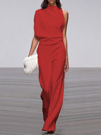 Arielle | Elegant Sleeveless Draped Wide-Leg Jumpsuit 7