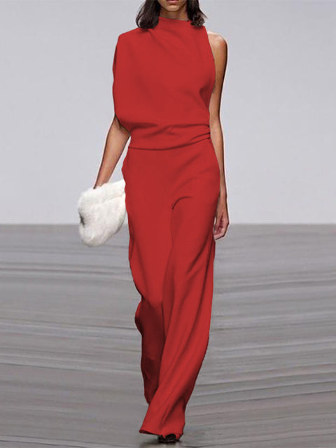 Arielle | Elegant Sleeveless Draped Wide-Leg Jumpsuit 7