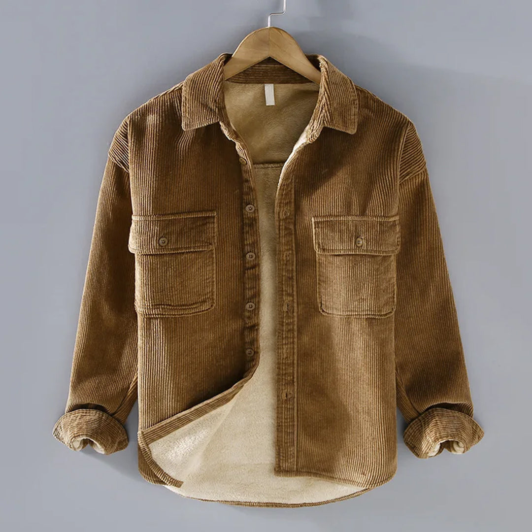 Men's Sherpa-Lined Corduroy Shacket Button-Front 2