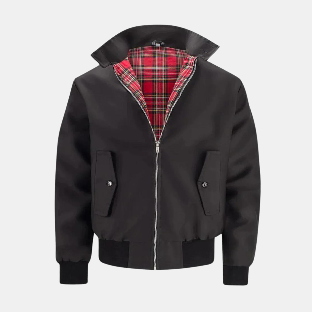 Men's Harrington Jacket with Zip Front and Stand Collar 2