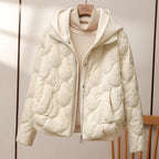Women's Quilted Puffer Jacket with Hood and Zip Front 1