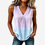 Livia | Casual V-Neck Sleeveless Curved-Hem Top 4