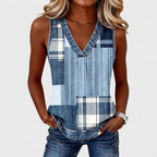 Livia | Casual V-Neck Sleeveless Curved-Hem Top 2