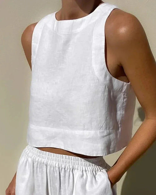 Sabina | Casual Sleeveless Capri Pants Set 2