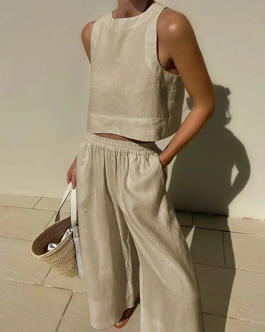 Sabina | Casual Sleeveless Capri Pants Set 3