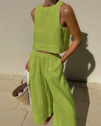 Sabina | Casual Sleeveless Capri Pants Set 8