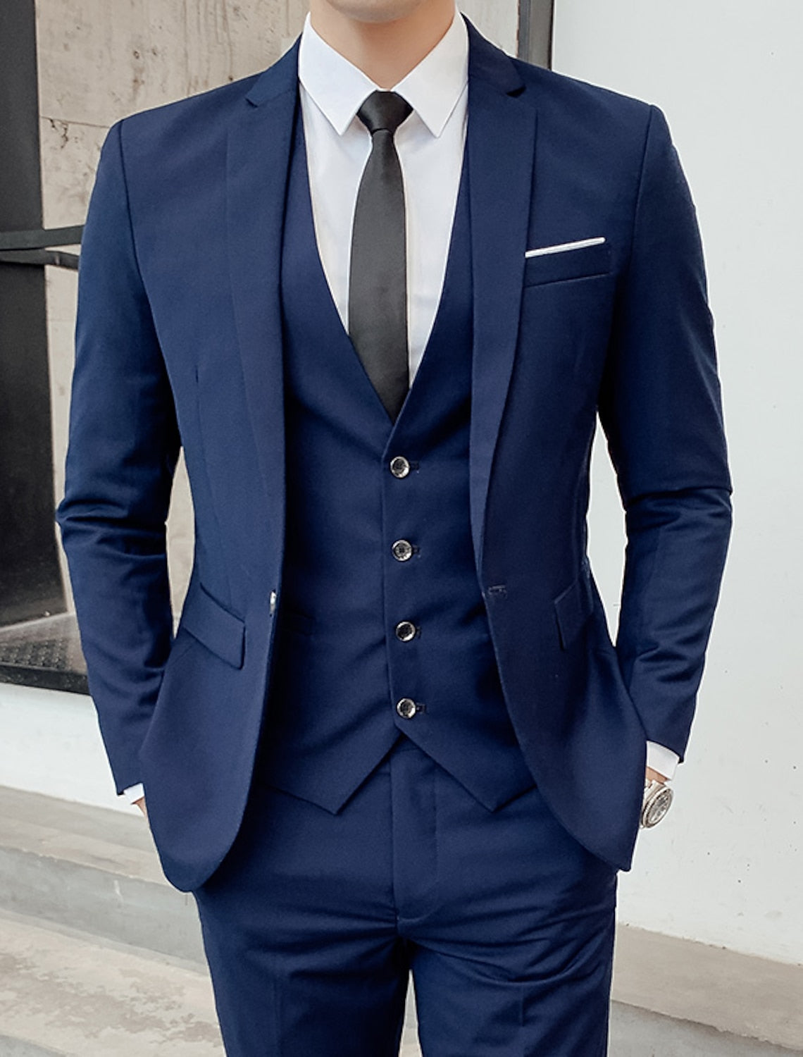 Kane | Single Breasted Two-buttons 3 Pieces Suit 4