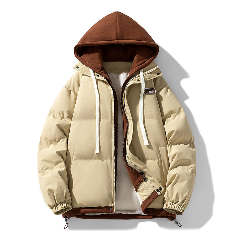 Men's Quilted Puffer Jacket with Hood and Elastic Cuffs 4