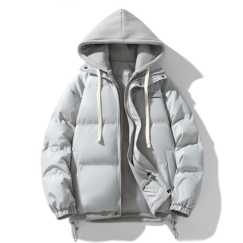 Men's Quilted Puffer Jacket with Hood and Elastic Cuffs 3