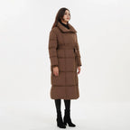 Women's Quilted Puffer Coat with Tie Belt Mid-Length 7