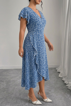 Maribel | Elegant Floral Ruffle Wrap Dress 2