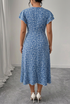 Maribel | Elegant Floral Ruffle Wrap Dress 3