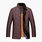 Men's Quilted Jacket Stand Collar Button Front 3