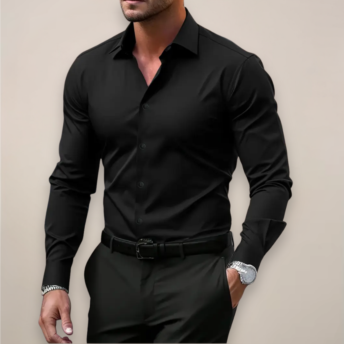 Nathan | Stylish Tailored Long Sleeve Shirt 6