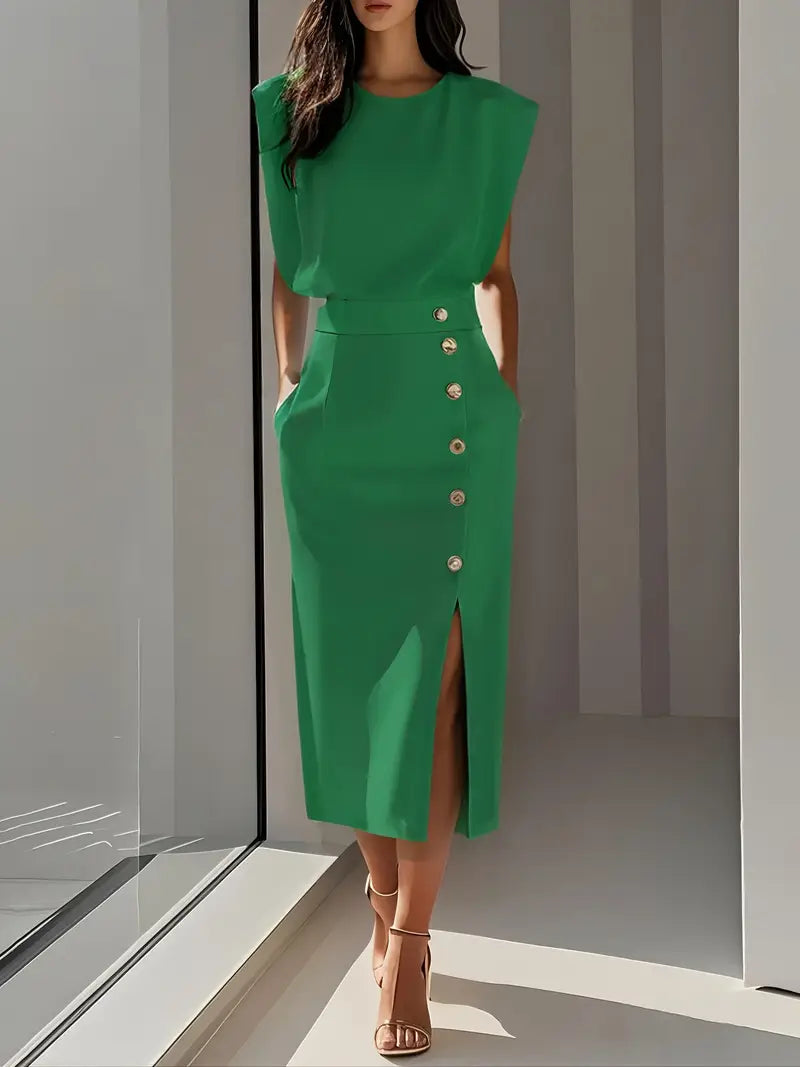 Dalia | Midi Dress with Side Slit 7