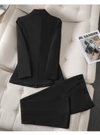 Women's Tailored Blazer and Pants Set Notch Collar 9