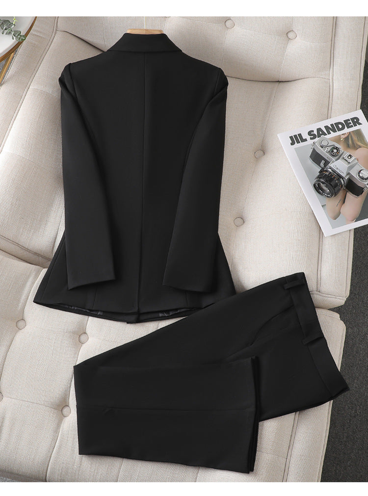 Women's Tailored Blazer and Pants Set Notch Collar 9