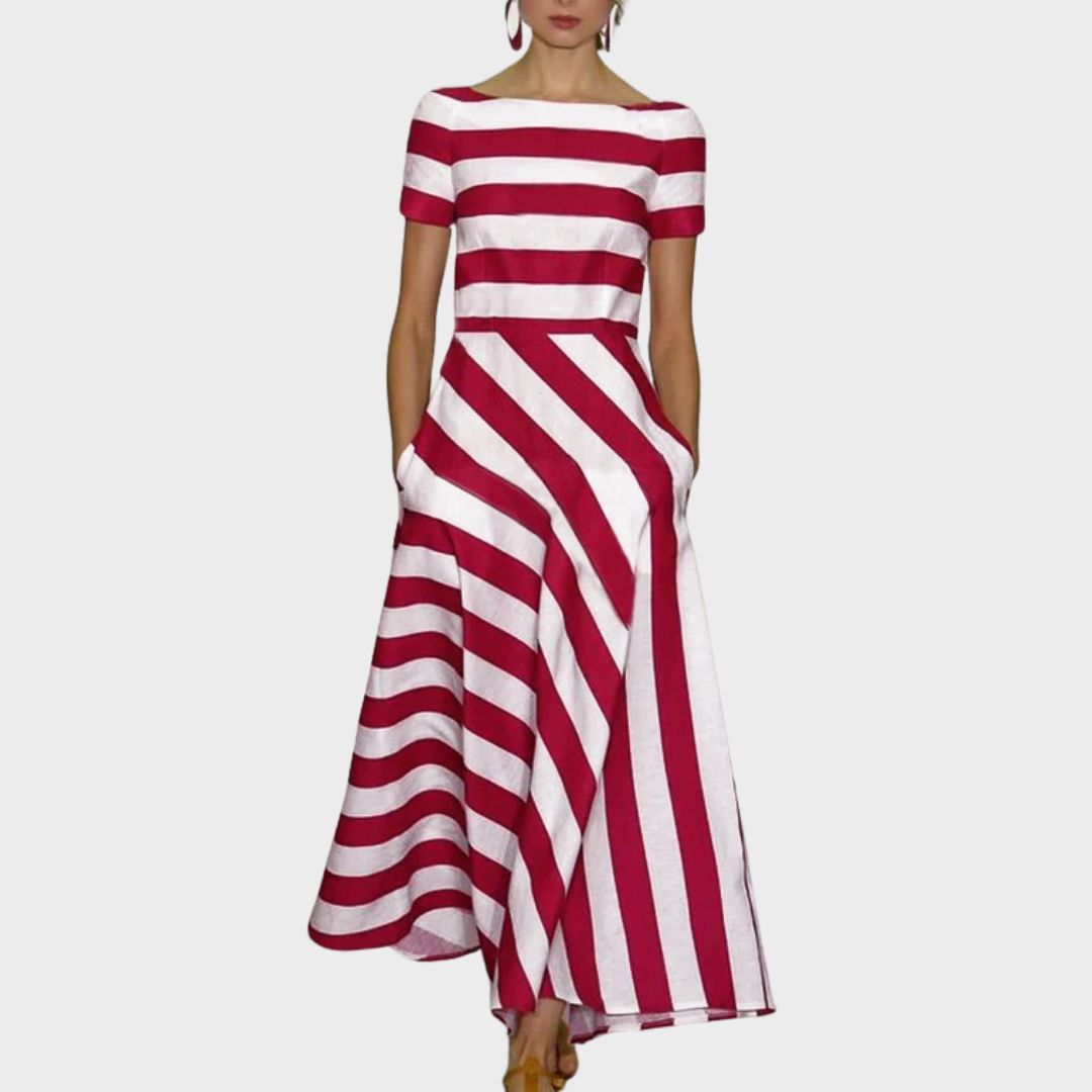 Olivia | Classic Sleeveless Striped Maxi Dress 1
