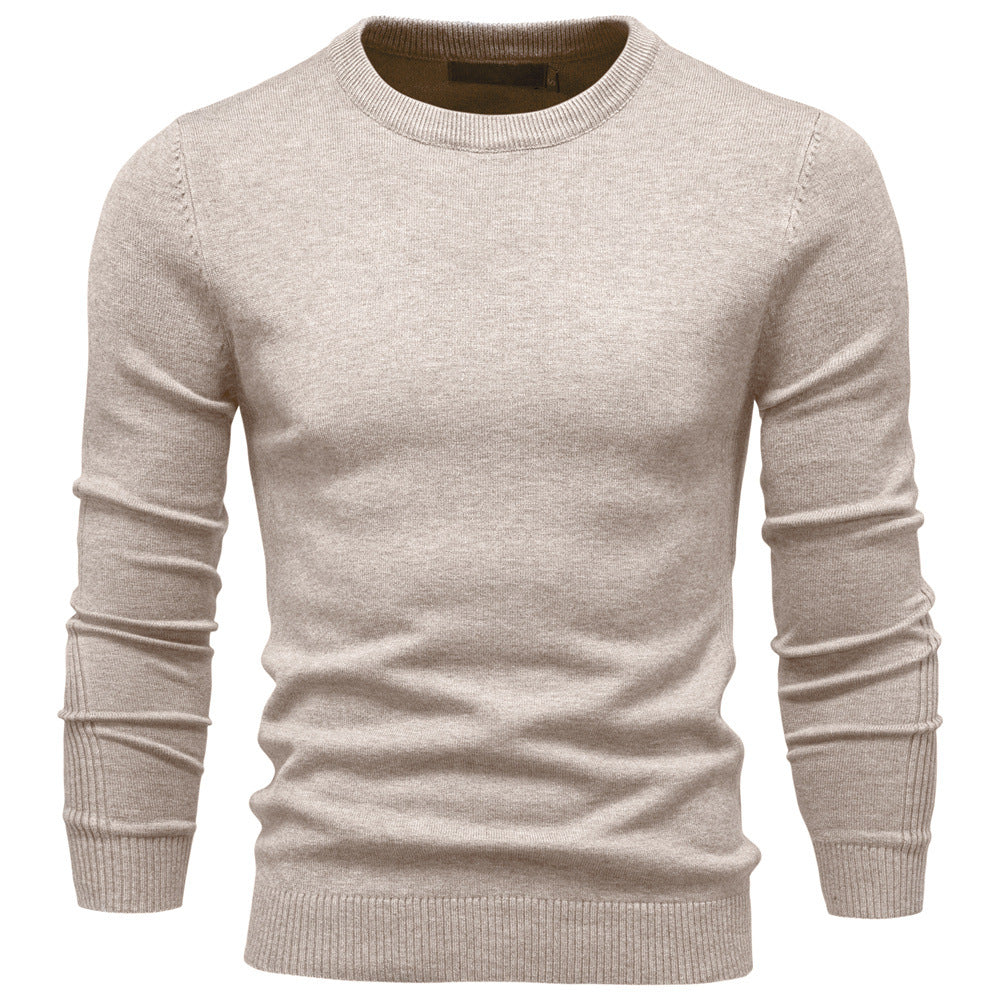 Men's Crew Neck Pullover with Ribbed Cuffs and Hem 9