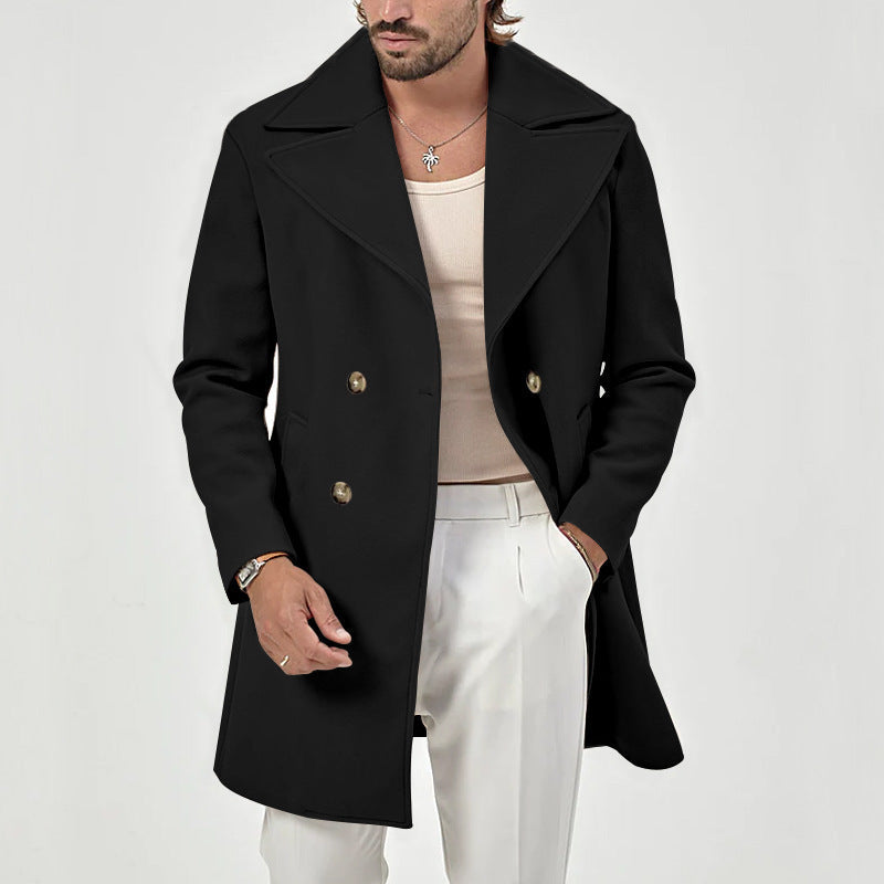 Men's Double-Breasted Peacoat with Wide Lapels 5