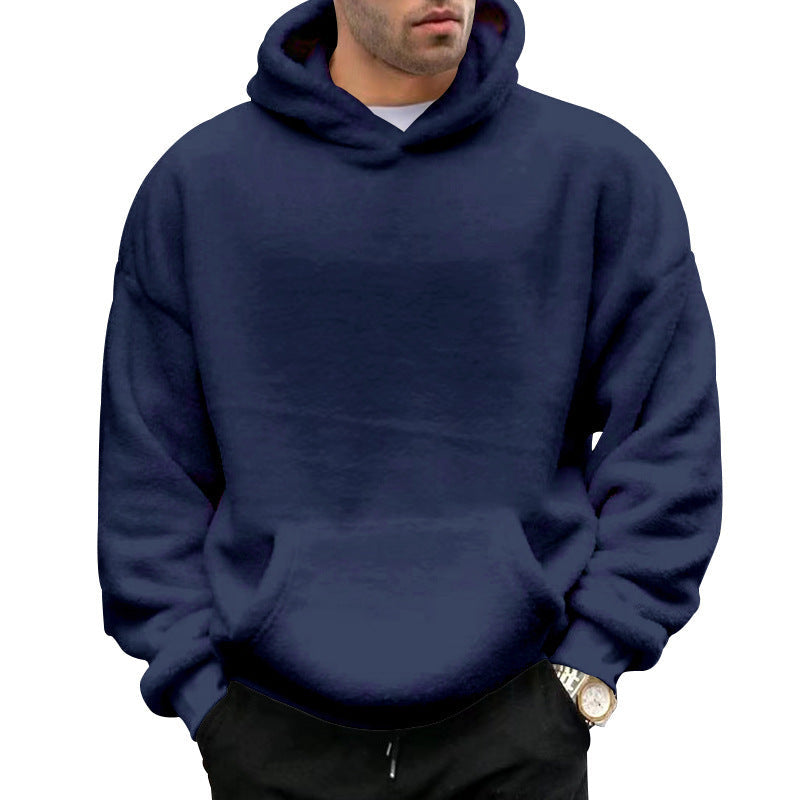 Men's Oversized Sherpa Fleece Hoodie Pullover 17