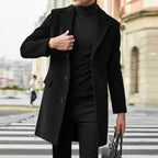 Men's Notch-Collar Tailored Overcoat with Flap Pockets 2