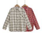 Women's Plaid Flannel Shirt Button-Front with Chest Pocket 3