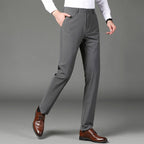 Men's Stretch-Waist Chino Pants Slim Fit for Work 3