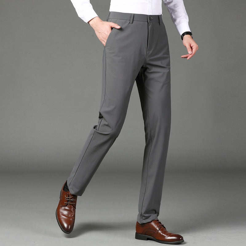 Men's Stretch-Waist Chino Pants Slim Fit for Work 3