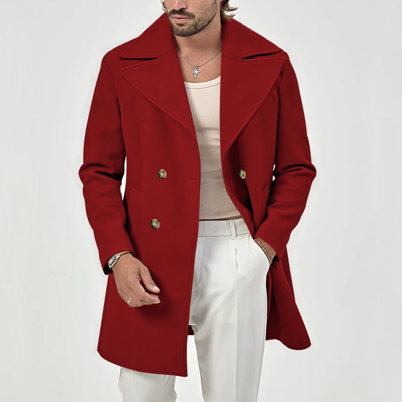Men's Double-Breasted Peacoat with Wide Lapels 6
