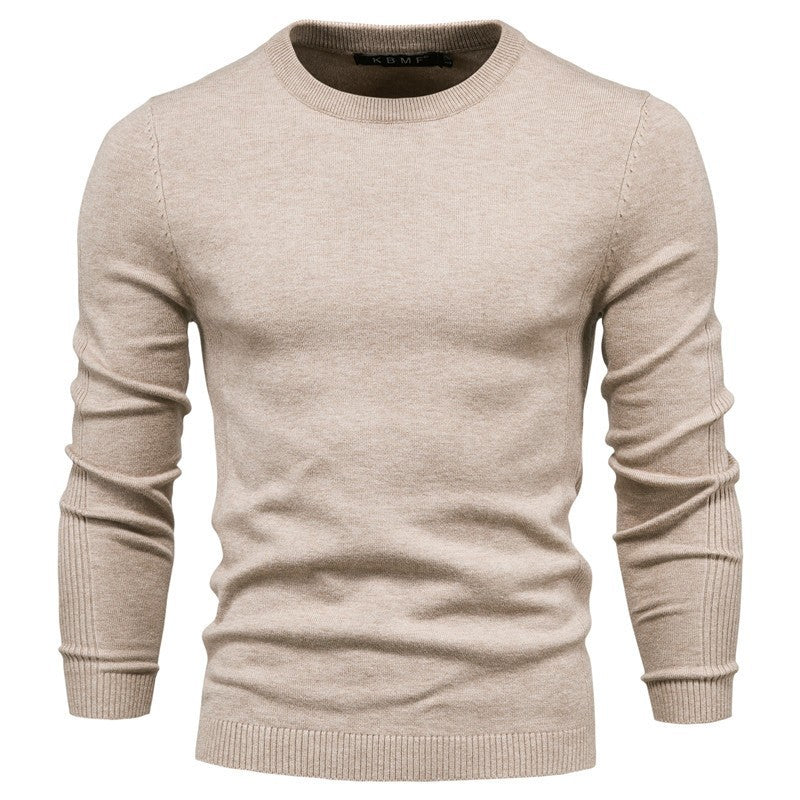 Men's Crew Neck Pullover with Ribbed Cuffs and Hem 17