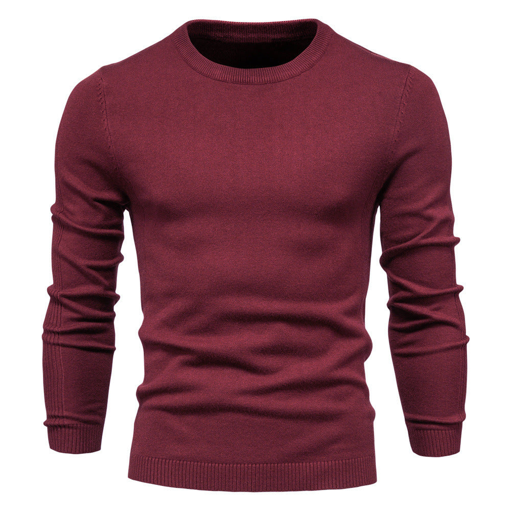 Men's Crew Neck Pullover with Ribbed Cuffs and Hem 7
