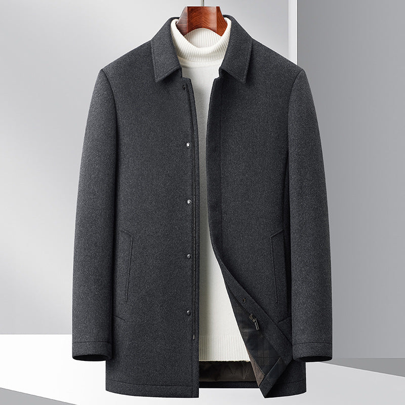 Men's Collared Shirt Jacket Button-Front with Side Pockets 1