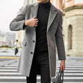 Men's Notch-Collar Tailored Overcoat with Flap Pockets 1